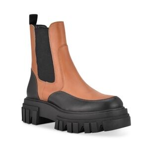 Marc Fisher LTD Womens Morgan Leather Lug Sole Chelsea Boots Size 8, TTS